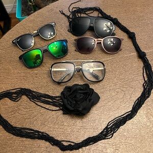 Stylish Sunglasses Collection with Black Beaded Necklace